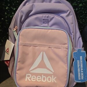 Reebok Lavender and Pink Logo Backpack